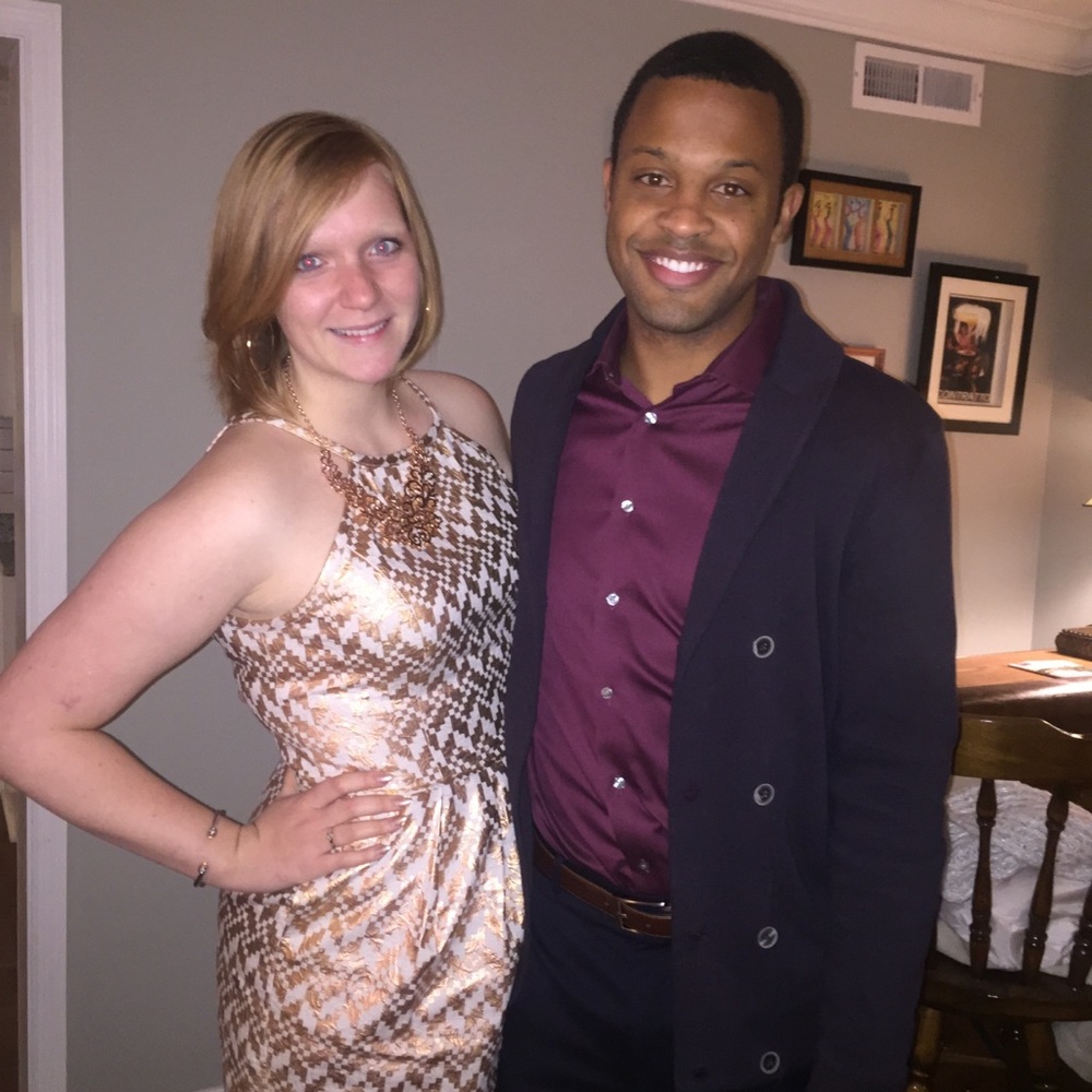 Rose gold and cream dress with pockets